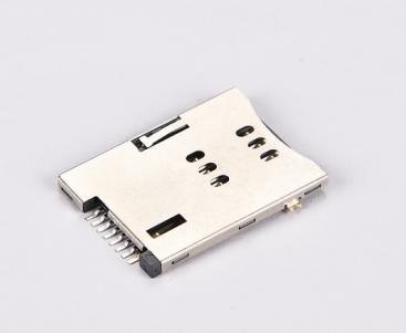 SIM Card Connector;PUSH PUSH,6P+2P,H1.80mm,With post or Without post.